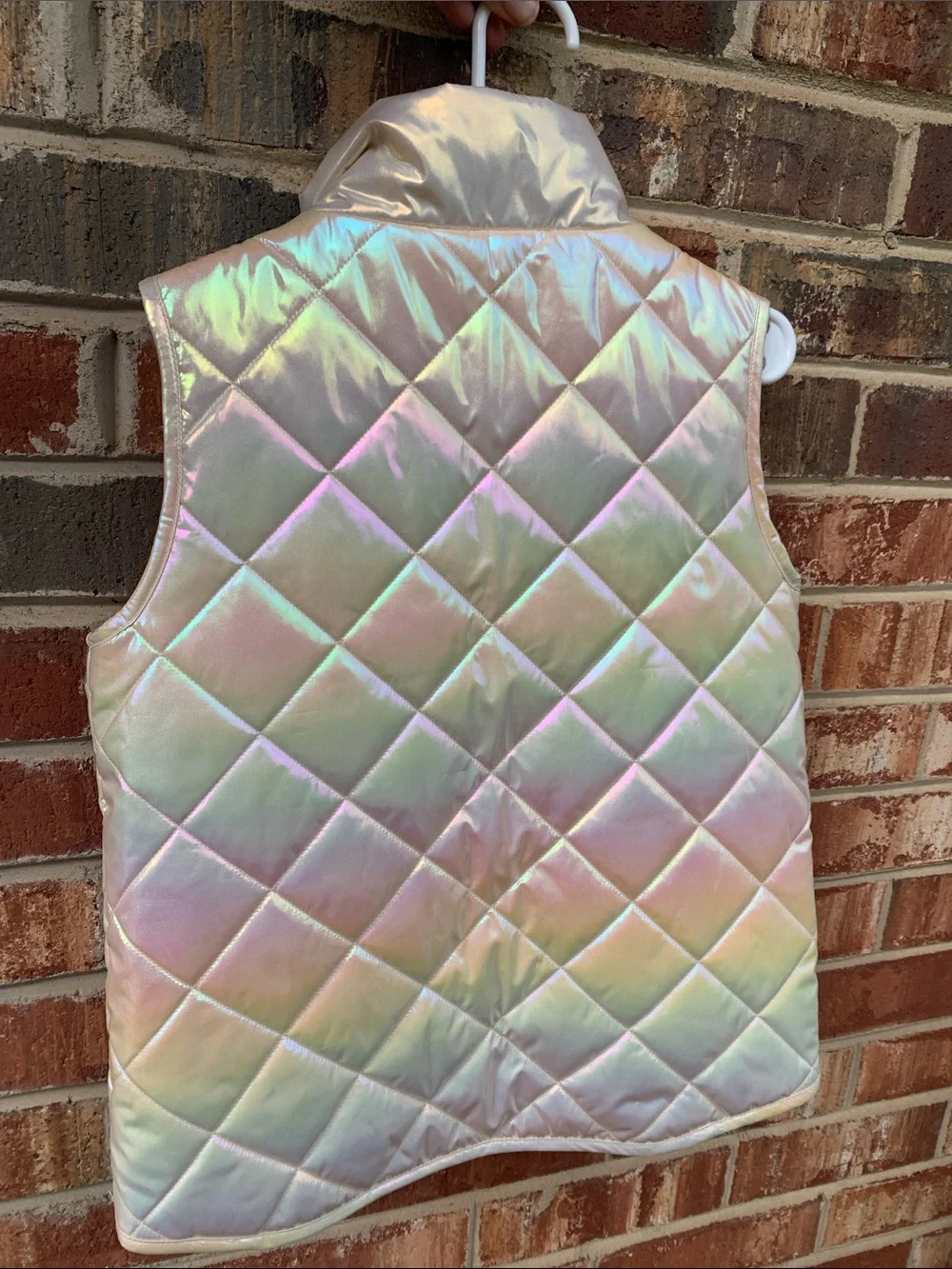 Crewcuts Iridescent Quilted Puffer Vest - Shimmer Pink